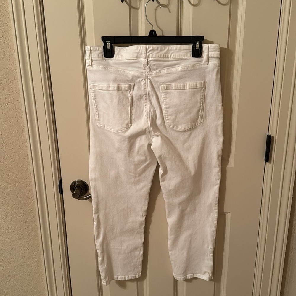 WHBM Women's Slim Crop White Skinny Jeans Size 10 EUC - Picture 12 of 16